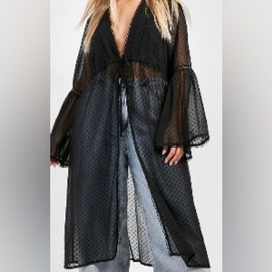 Kimono style top, ties in the middle, so cute